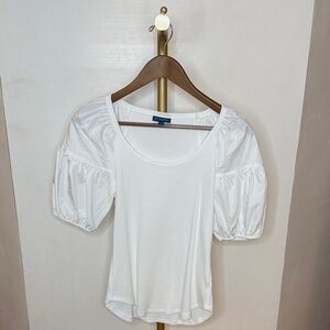 Elegant White Puff Sleeve Top